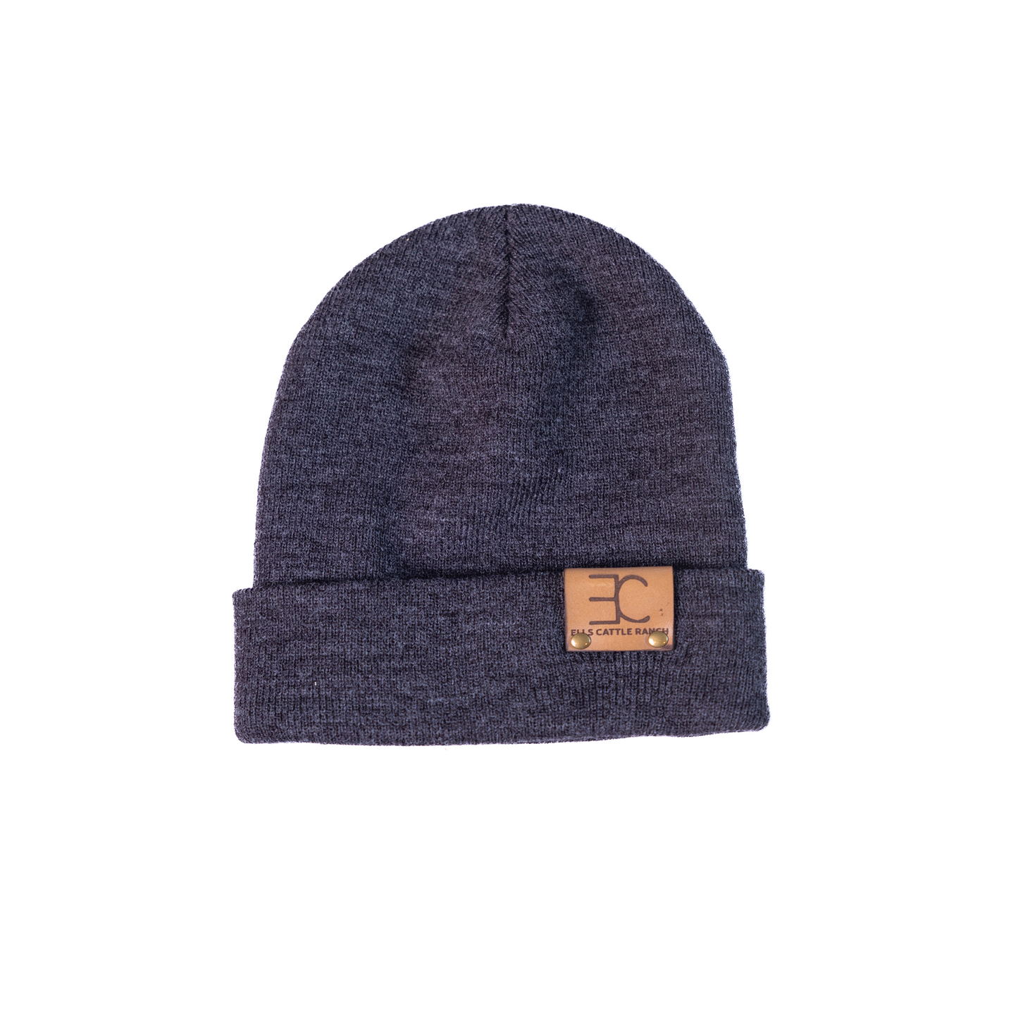 Ells Cattle Ranch Beanie - Leather Logo