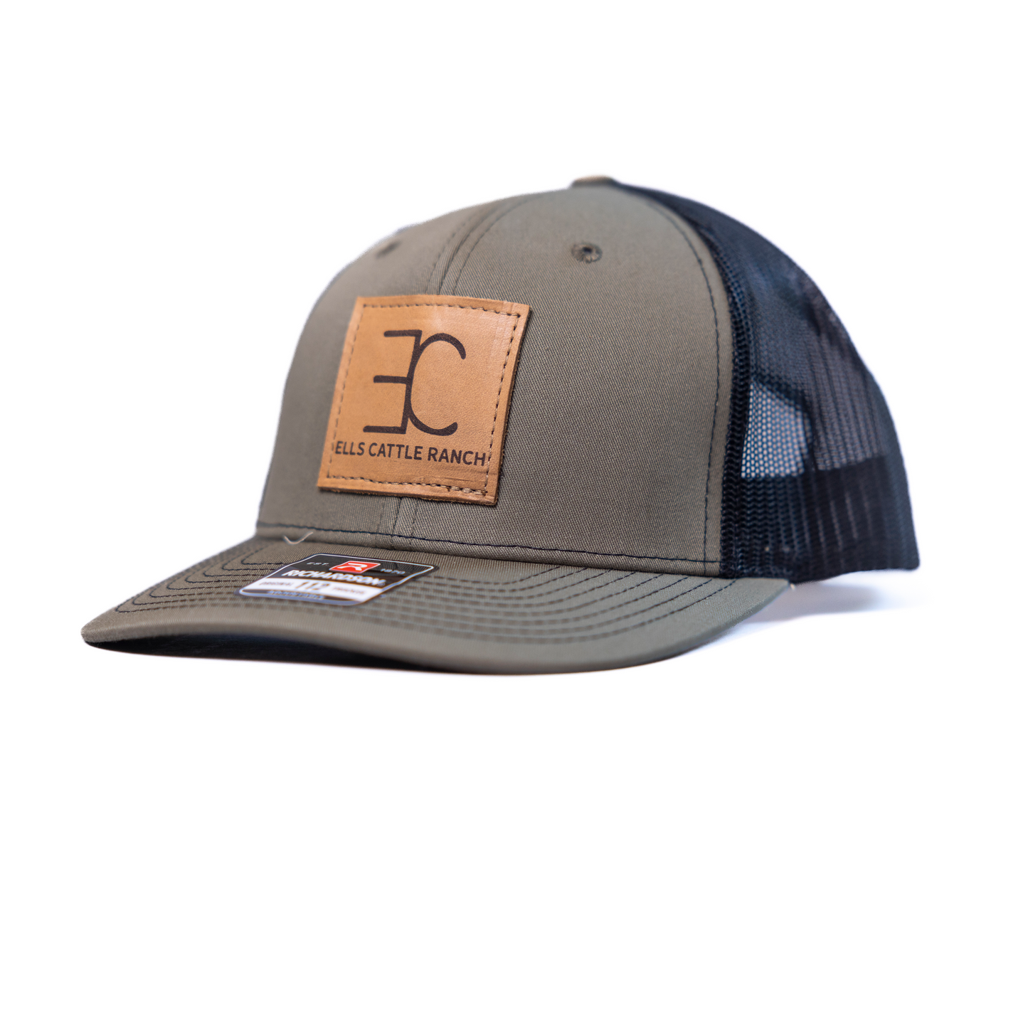 Ells Cattle Ranch Trucker Hats - Leather Logo