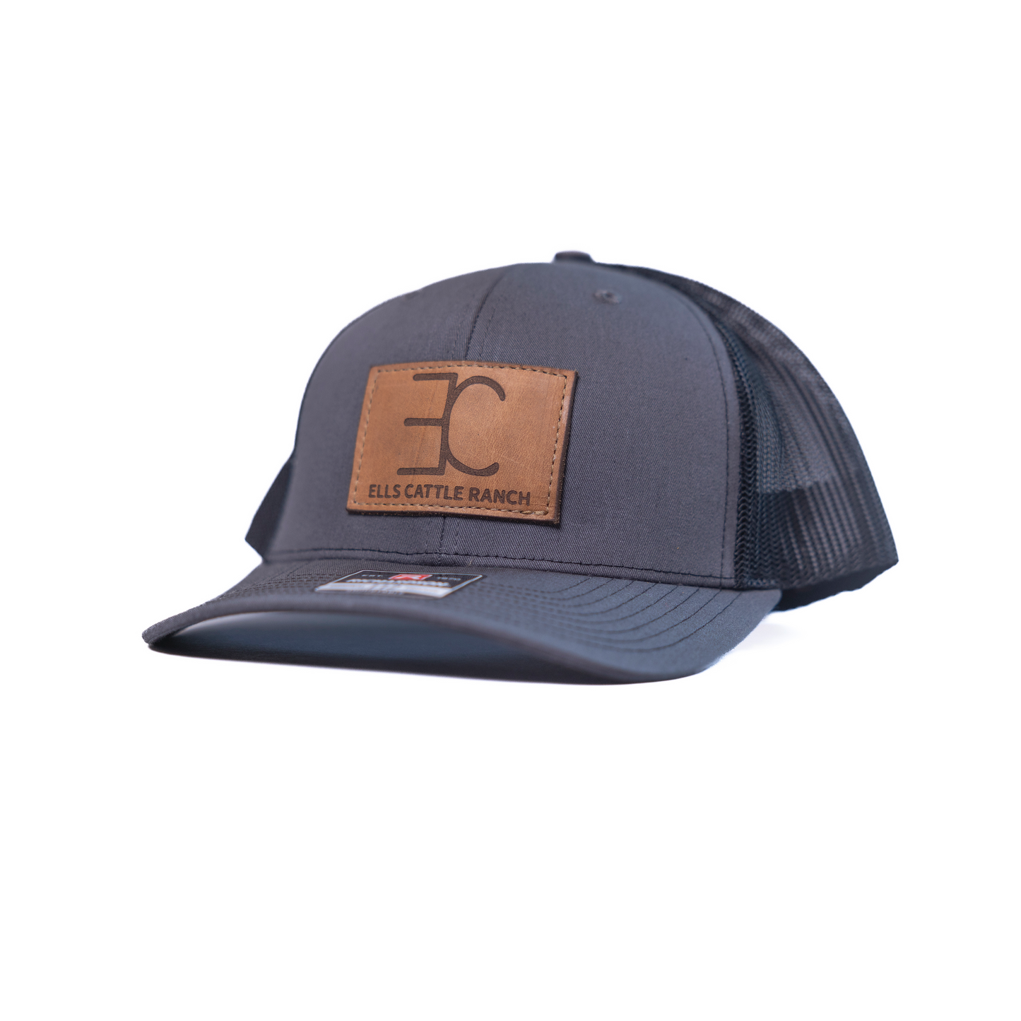 Ells Cattle Ranch Trucker Hats - Leather Logo